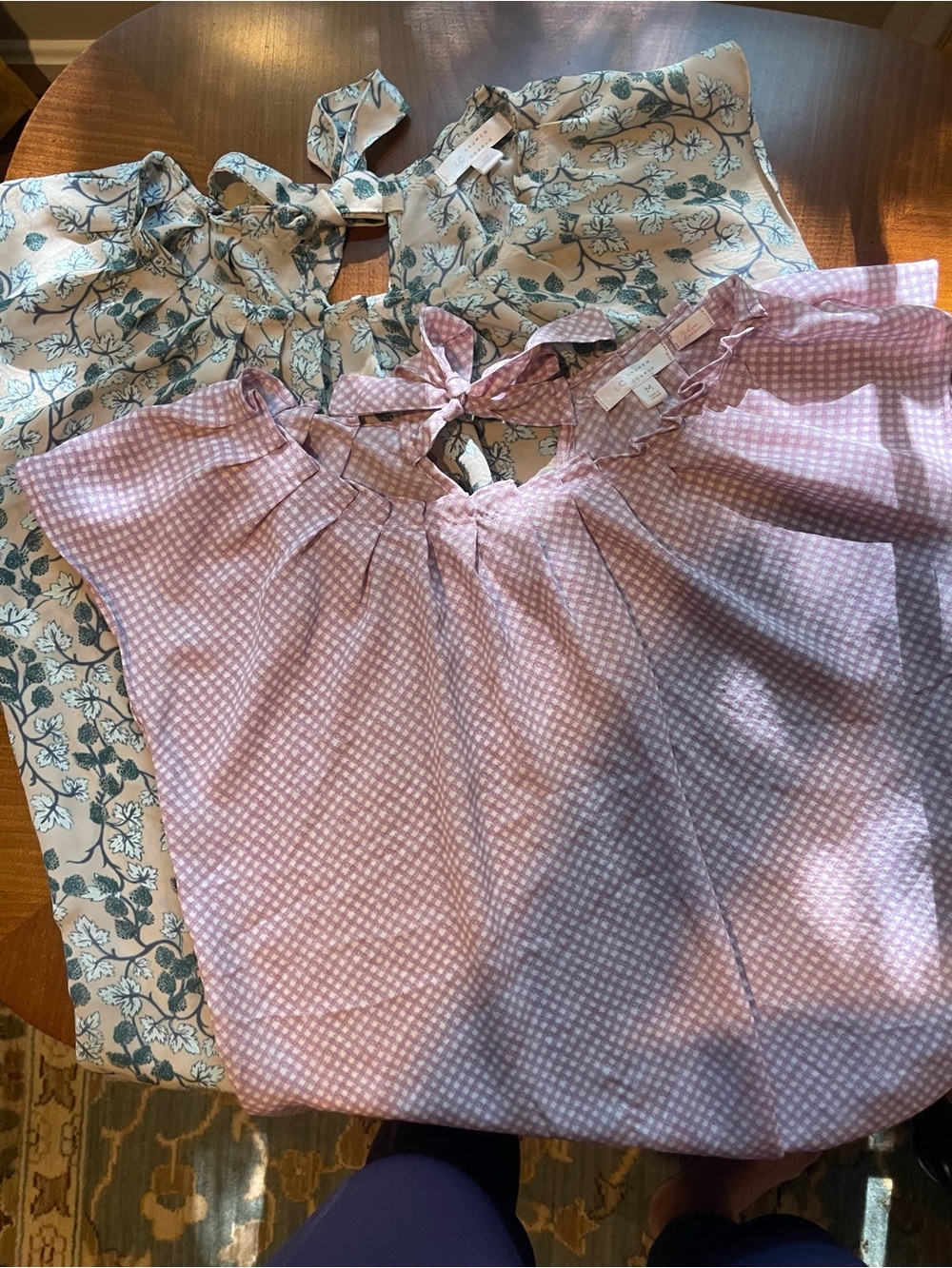 Two Sweet Lightweight LC Lauren Conrad Pink Gingham Tie-Back Women's Tops